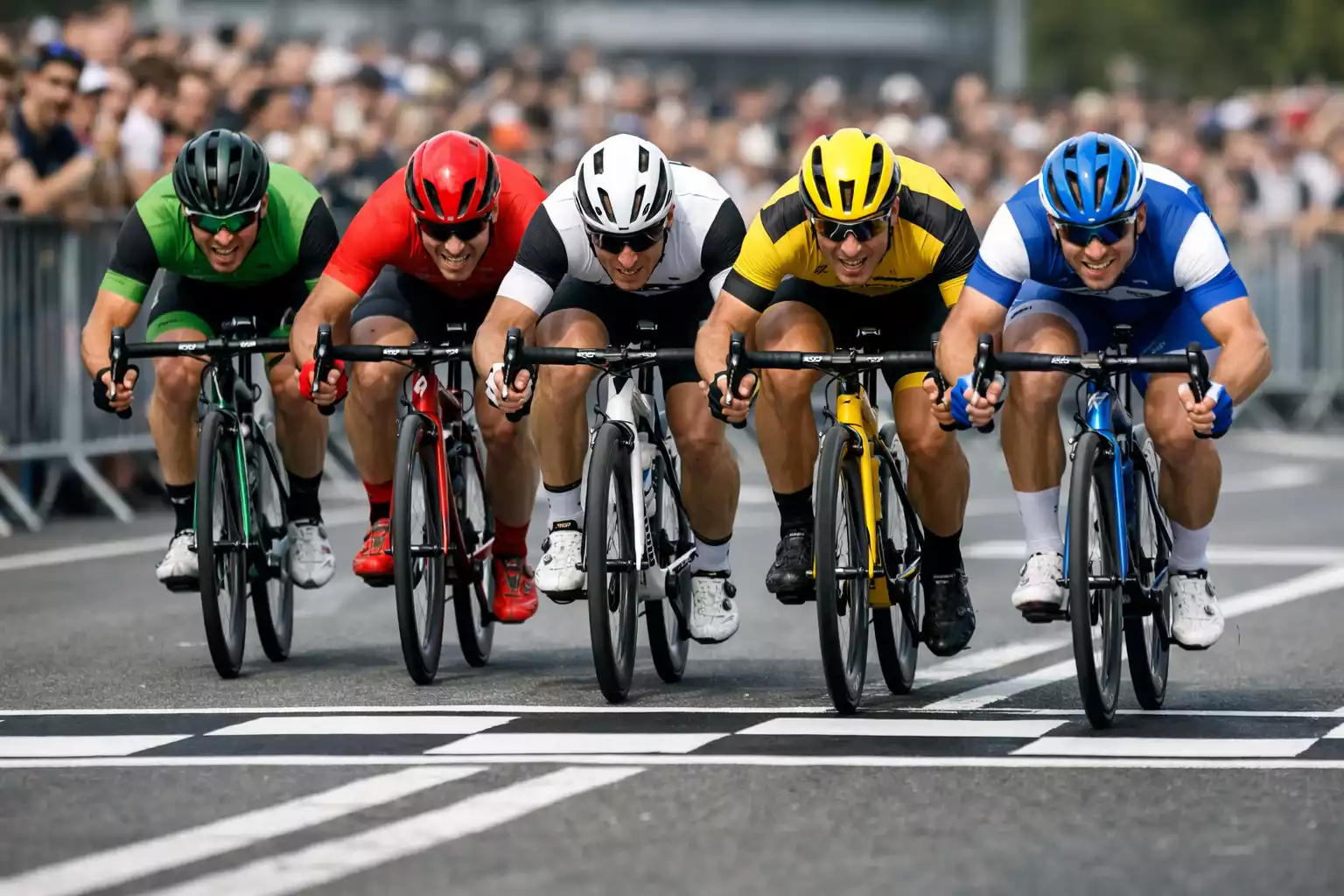 Wielrenners sprinten naar dagfinish