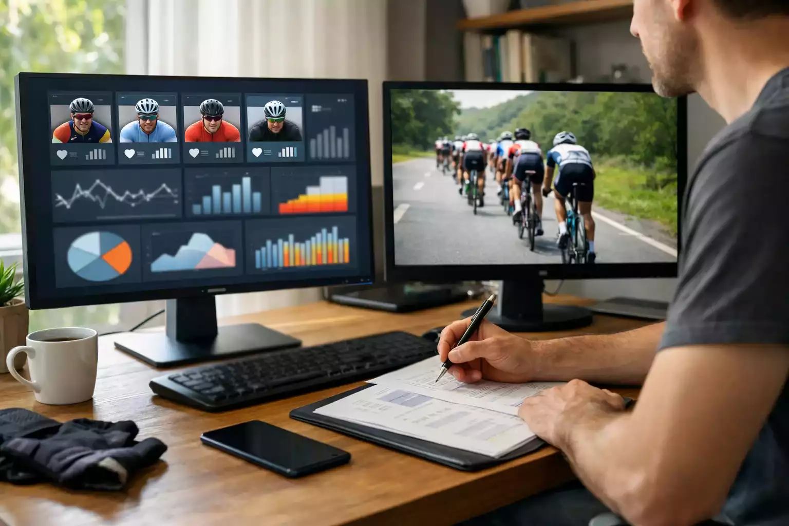 Analyse van wielrennerprestaties op scherm