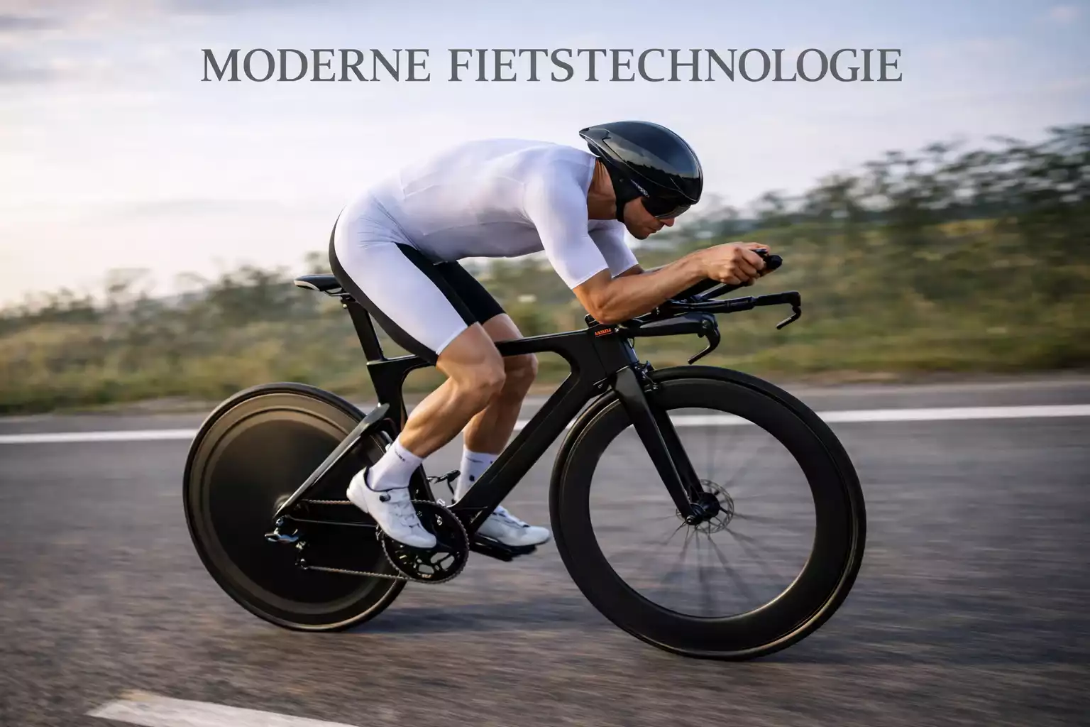 Tijdrit specialist op aerodynamische fiets tijdens professionele wedstrijd