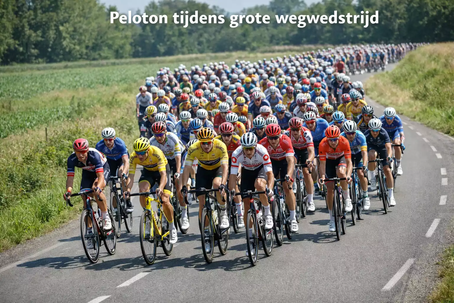 Wielrenners in peloton tijdens professionele koers